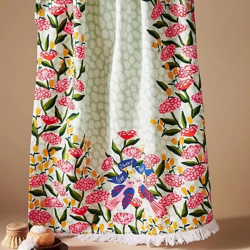 NWT Anthropologie Love Birds Cotton Dish Towel